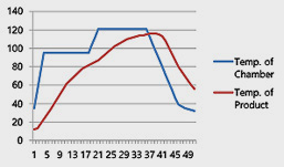 Temperature and Time Graph for Ordinary Sterilization